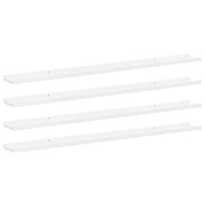 vidaXL Prateleiras de parede 4 pcs 115x9x3 cm branco brilhante