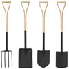 vidaXL Conj. ferramentas jardim 4 pcs pega YD a&ccedil;o e madeira de freixo