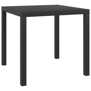 vidaXL Mesa de jardim em alum&iacute;nio e WPC 80x80x74 cm preto