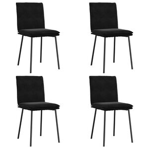 vidaXL Cadeiras de jantar 4 pcs veludo preto