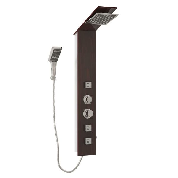 vidaXL Sistema de coluna de duche vidro castanho