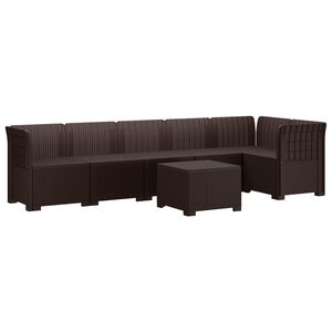 vidaXL Sof&aacute; de Jardim para 6 Pessoas com Apar&ecirc;ncia de Rattan PP