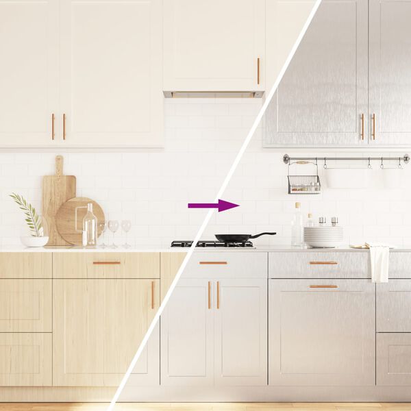 vidaXL Autocolantes para m&oacute;veis 90x500 cm PET prateado