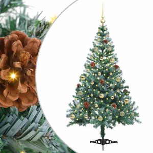 vidaXL &Aacute;rvore de Natal Artificial com 150 LEDs Verde 150 cm PVC e A&ccedil;o