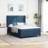 vidaXL Cama Box com colch&atilde;o com cabeceira Azul 160 x 200 cm tecido