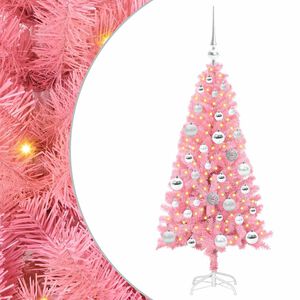 vidaXL &Aacute;rvore de Natal com 150 LEDs com suporte Rosa 120 cm PVC