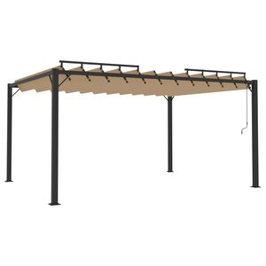 vidaXL Gazebo c/ telhado persiana 3x4 m tecido cinza-acast. e alum&iacute;nio
