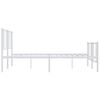 vidaXL Estrutura de cama com cabeceira e p&eacute;s 183x213 cm metal branco