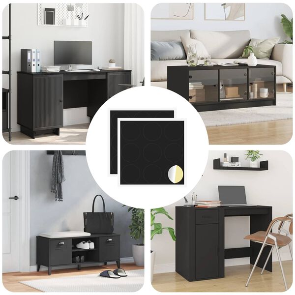 vidaXL Capa de Parafuso Autoadesiva 2 pcs Preto &Oslash; 20 x 0,5 mm