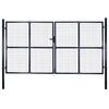 vidaXL Port&atilde;o de jardim em tela de a&ccedil;o galvanizado 300x200 cm cinza