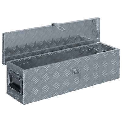 vidaXL Caixa de alumínio 80,5x22x22 cm prateado