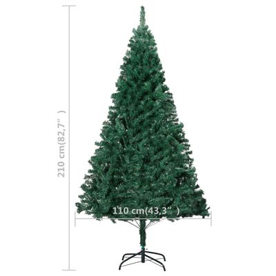 vidaXL Árvore Natal artificial pré-iluminada c/ bolas 210 cm PVC verde