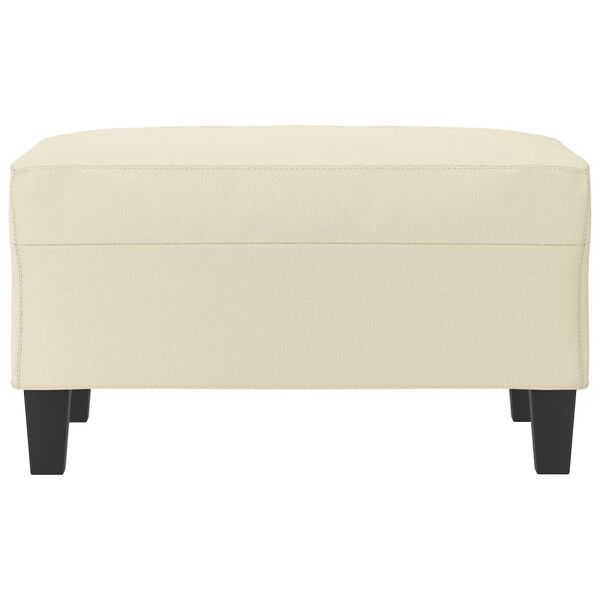 vidaXL Apoio de pés 70x55x41 cm couro artificial cor creme