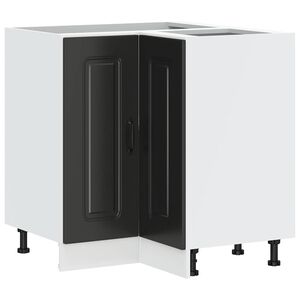 vidaXL Arm&aacute;rio baixo canto cozinha Kalmar madeira artificial preta