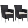 vidaXL Cadeiras de jantar para jardim 2 pcs vime PE preto