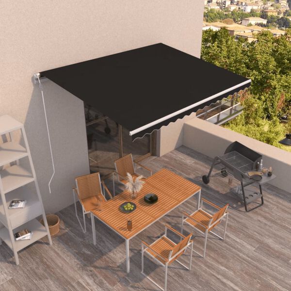 vidaXL Toldo retr&aacute;til autom&aacute;tico 400x350 cm antracite