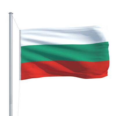 vidaXL Bandeira da Bulgária com mastro de alumínio 6,2 m