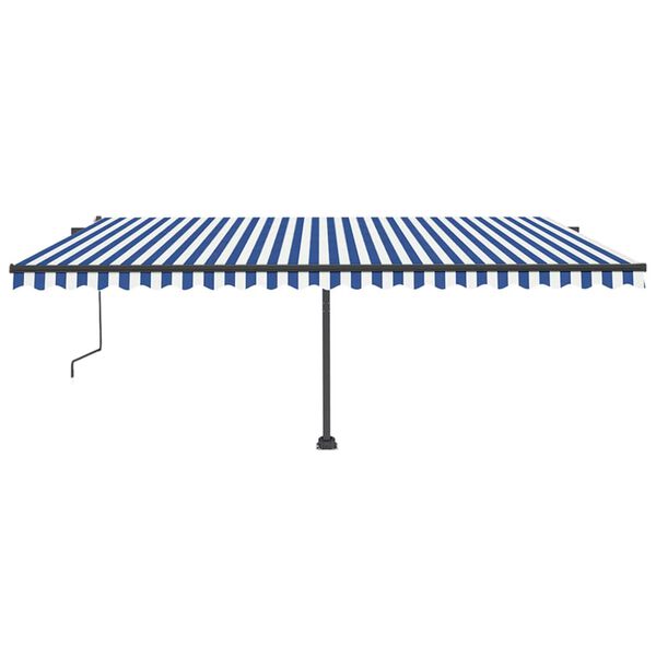 vidaXL Toldo autom&aacute;tico independente 500x350 cm azul e branco