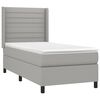 vidaXL Cama box spring c/ colch&atilde;o e LED 90x190 cm tecido cinza-claro