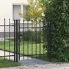 vidaXL Port&atilde;o de cerca BOXTEL Porta &uacute;nica com ponta de espig&atilde;o em a&ccedil;o 1x1 m preto