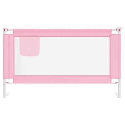 vidaXL Barra de segurança p/ cama infantil tecido 140x25 cm rosa