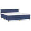 vidaXL Cama com molas/colch&atilde;o 160x200 cm tecido azul