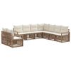 vidaXL Conjunto de Sof&aacute; de Jardim 9 pcs Bege vime PE