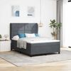 vidaXL Cama Box com colch&atilde;o Cinza Escuro 200 x 160 cm Poli&eacute;ster