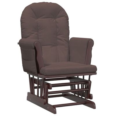 vidaXL Cadeira de amamentação com banco tecido castanho