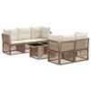 vidaXL Conjunto de Sof&aacute; de Jardim 6 unid. Bege vime PE