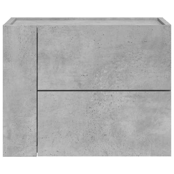 vidaXL Mesa de cabeceira de parede 45x30x35 cm cinzento cimento