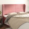vidaXL Cabeceira cama c/ abas veludo 203x23x118/128 cm rosa