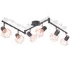 vidaXL Candeeiro de teto com 6 focos E14 preto e cobre