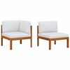 vidaXL Conjunto de lounge de jardim vidaXL de 2 pe&ccedil;as com almofadas de madeira de ac&aacute;cia e corda