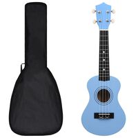 vidaXL Conjunto ukulele soprano infantil com saco 21" azul-bebé