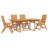 vidaXL Conjunto de Jantar para Jardim 5 pcs Castanho