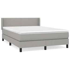 vidaXL Cama com molas/colch&atilde;o 140x190 cm tecido cinzento-claro