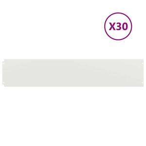 vidaXL Orlas de relva 30 pcs branco 20x103 cm a&ccedil;o laminado a frio