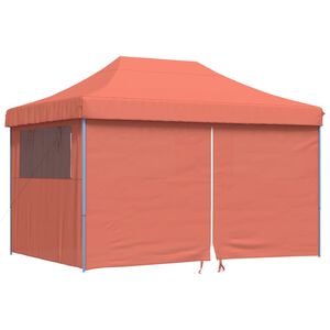 vidaXL Tenda p/ festas pop-up dobr&aacute;vel 4 paredes laterais terracotta