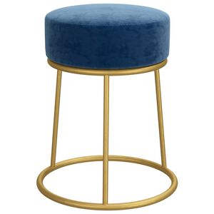 vidaXL Banqueta redonda veludo azul