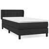 vidaXL Cama com molas/colch&atilde;o 90x200 cm couro artificial preto
