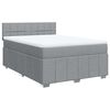 vidaXL Cama com molas/colch&atilde;o 140x200 cm tecido cinzento-claro