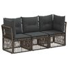 vidaXL Conjunto de Sof&aacute; de Jardim 3 unid. Cinzento vime PE