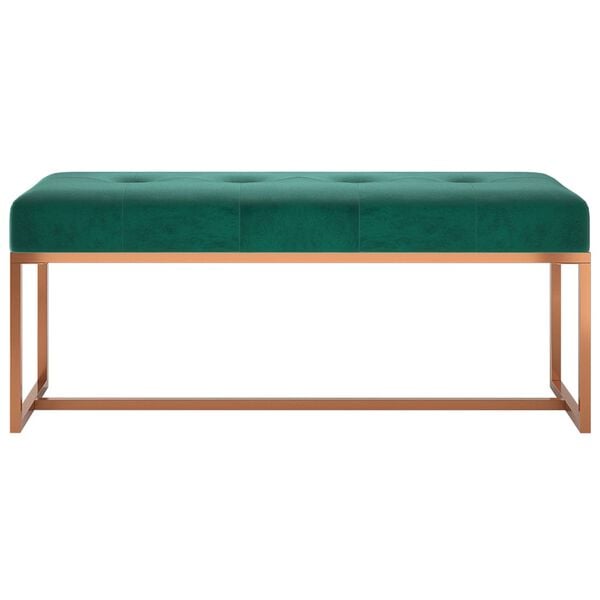 vidaXL Banco 110x36x45 cm veludo verde-escuro