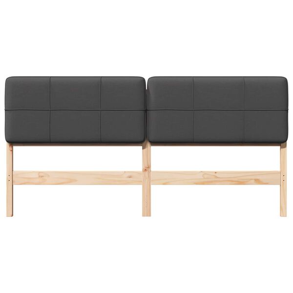 vidaXL Cabeceira estofada com cabeceira Marrom e Cinza Escuro 180 cm