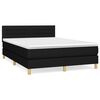 vidaXL Cama com molas/colch&atilde;o 140x190 cm tecido preto