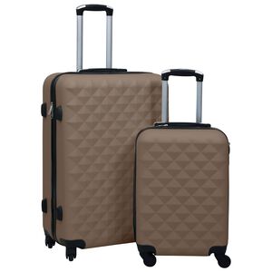 vidaXL Conjunto de tr&oacute;leis estojo r&iacute;gido 2 pcs ABS castanho