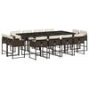 vidaXL 13 pcs conjunto jantar p/ jardim c/ almofad&otilde;es vime PE castanho