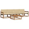 vidaXL Conjunto de Sof&aacute;s para Exterior 5 pcs Natural e Bege