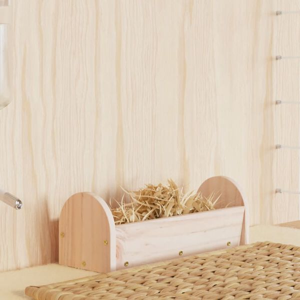 vidaXL Comedouro para coelhos 28x10x10 cm madeira de abeto maci&ccedil;a